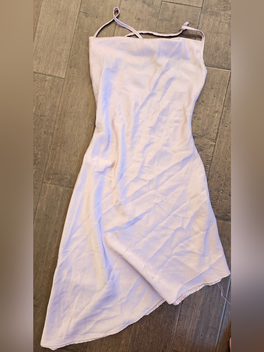 🌸3 For $20🌸Shein Light Pink Satin Assymetrical Slip Dress Size Xs
